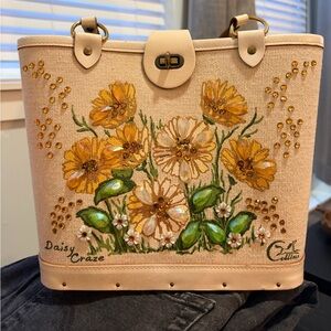 Vintage Enid Collin’s Floral Canvas Tote Bag
